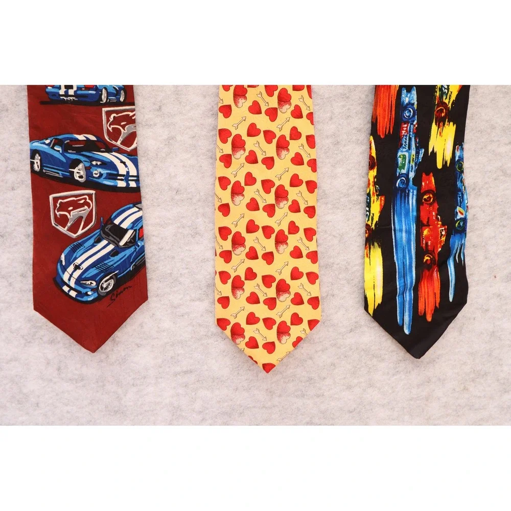 Vintage Men Tie Lot Robert Talbott RM Style Dodge Viper Racing Formula 1 Silk